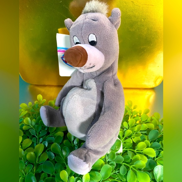 DISNEY STORE NWT VTG 1990’s THE JUNGLE BOOK COLLECTIBLE BALOO BEAN BAG PLUSH - Picture 2 of 8